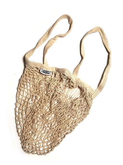 Project Earth Market Bags 100% Organic Cotton Mesh Long Handle