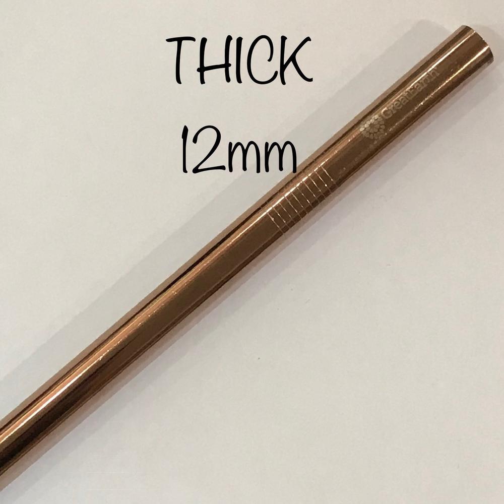 GE 12mm Steel Straw Straight Rose Gold