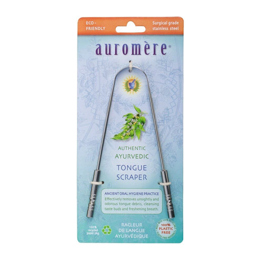 [25355246] Auromere Ayurvedic Tongue Scraper Surgical Grade Stainless Steel 1 Unit