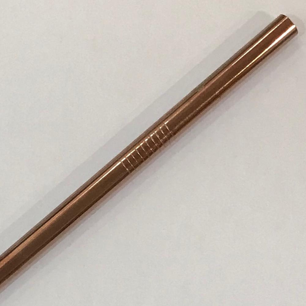 GE 8mm Steel Straw Straight Rose Gold