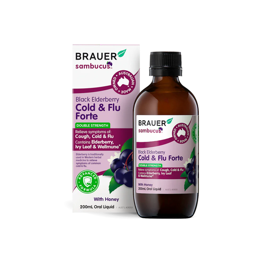 [25376814] Brauer Sambucus Black Elderberry Cold &amp; Flu Forte with Honey